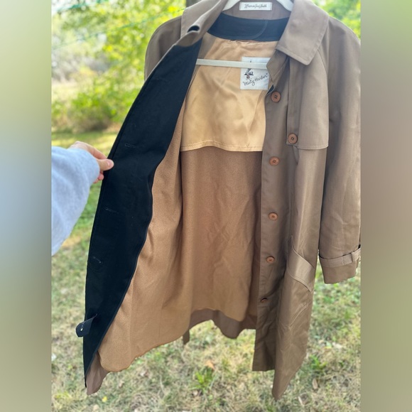 Vintage wool lined brown belted feminine trench misty harbor - Picture 8 of 11